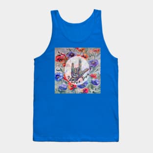 ASL I Love You with Flowers Tank Top